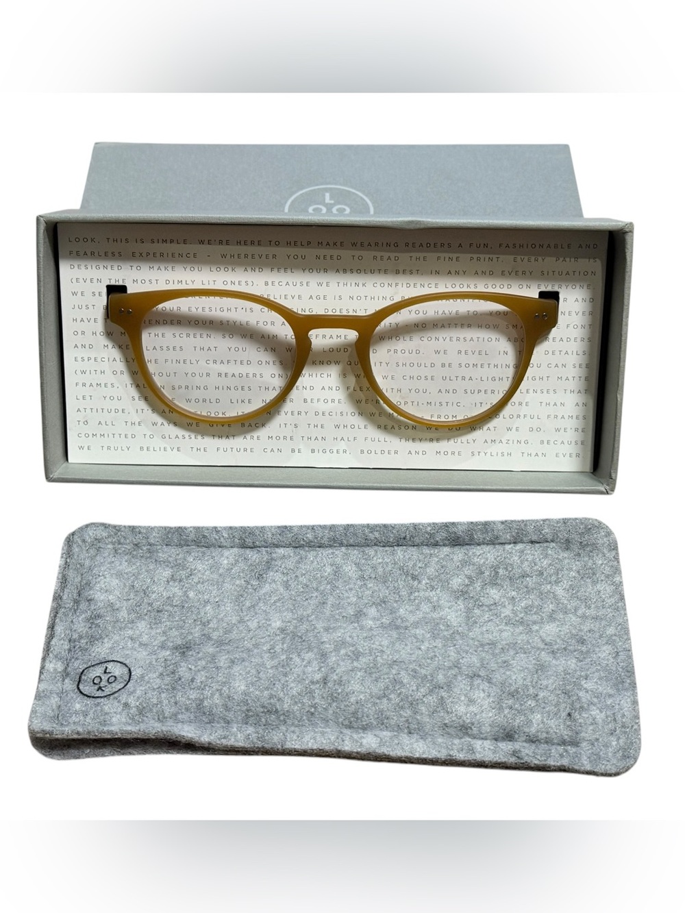 NWT - LOOK Bond Blue Light Glasses in Bond Sand +0.0